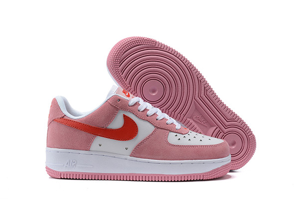 Women's Air Force 1 Low Top White/Pink Shoes 080